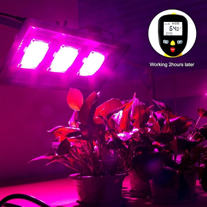 CANAGROW Waterproof Plant Light, Outdoor Grow Light, Full Spectrum COB LED Grow Light with No Noise, Refugium Light for Saltwater Aquarium, Heating Lamps for Plants Seeding Veg Blooming Fruiting