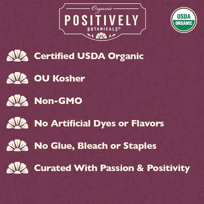 Organic Positively Botanicals Company, Ginger Root Herbal Tea Bags, 100 Count, Eco-Friendly Tea Bags, Non-GMO