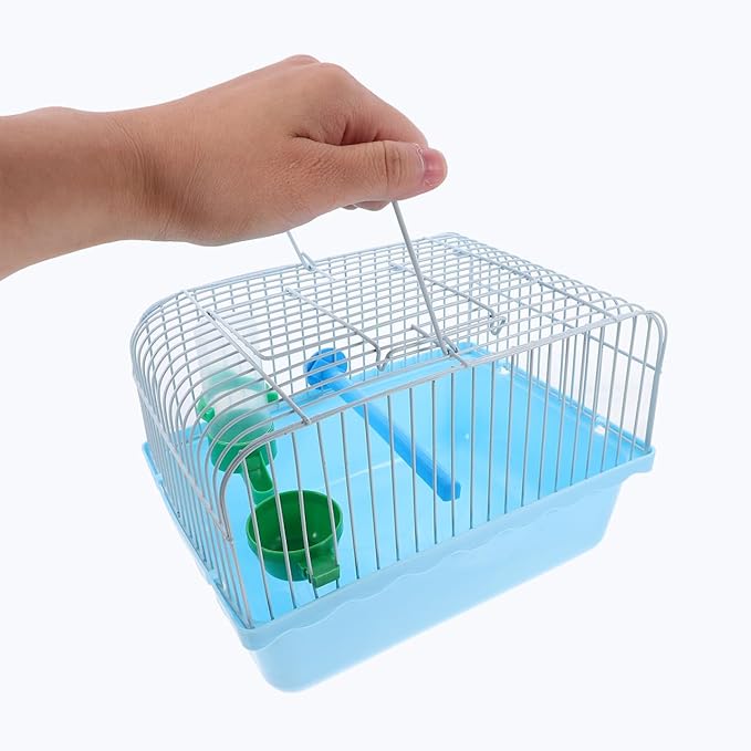 Toddmomy Portable Bird Cage with Perch Food Box Water Dispenser Spacious Travel Carrier for Parrots Lovebirds Small Birds 9.29X6.57X6.29 Inches