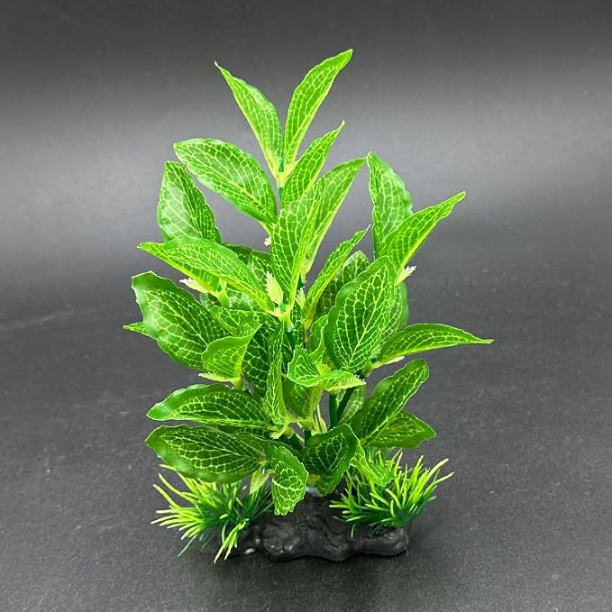 2pcs Set Aquarium Decor Plants Betta Fish Tank Decorations Soft Silk Artificial Plant Goldfish Waterscape Fish Hides Snake Tank/Reptiles Plants (Green-2pcs-Set)