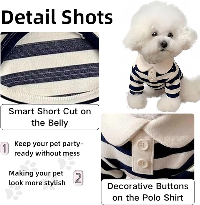 MANON ROSA Dog Clothes, Designer Boy Polo Shirt for Small Medium Dogs, Soft Puppy Outfit, Breathable Male Yorkie Chihuahua Shih Tzu Poodle Kitten Cat T-Shirt, Birthday Gifts - Pink, S, Fit 3-5lbs