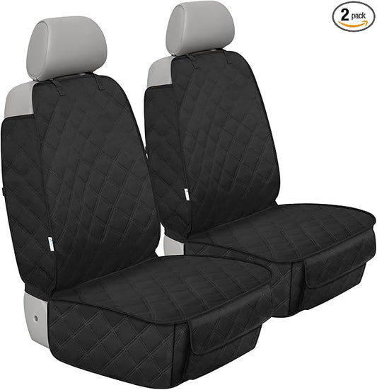 ALLANSING Front Seat Cover for Dogs with Side Flaps, Heavy Duty 900D Waterproof Car Seat Cover, Protects from Dirt & Scratches, for Pets & Daily Use, Fits Cars SUV Trucks Minivans (2-Pack)