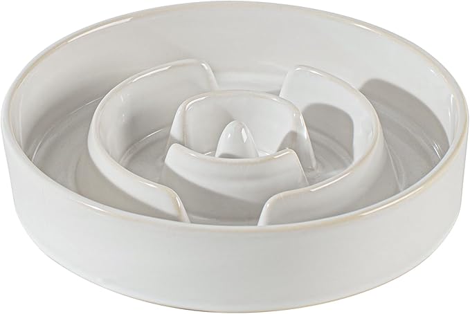 Havniva Slow Feeder Dog Bowls, 3.2 Cups Ceramic Dog Food Bowls 9.5 inch Slow Feeder for Large Dogs Puzzle Bowls for Fast Eater, Pet Slow Feeding Dish Anti-Choking