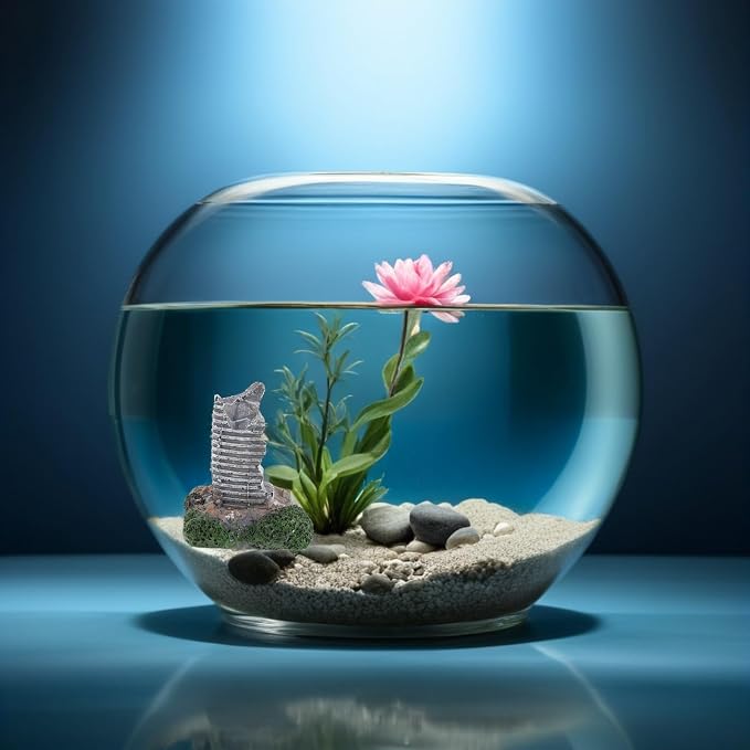 KICHOUSE Decoration Versatile Aquarium Realistic Ruins Castle 3pcs Resin Hideout Ornament with Antique City Ruins Design Compatibility and Fade-Resistant Material for Fish Tank Shrimp