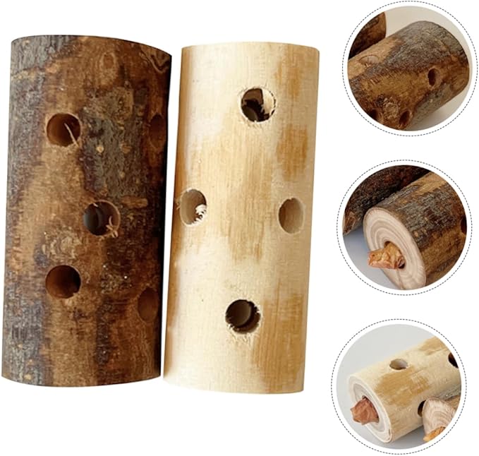 2pcs Natural Teething Toys Apple Wood Nibbling Sticks for Small Animals Chew Toys for Rabbits Hamsters Guinea Pigs