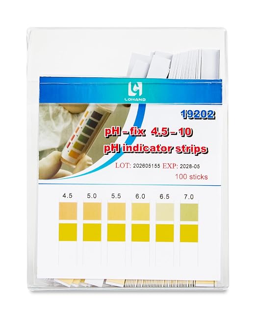 LOHAND pH Test Strips fot Urine & Saliva, 4.5-10pH Range, 100Strips | Fast & Accurate Read, Acid Alkaline Litmus Test Paper Level for Body pH Testing, Health Monitoring, Alkaline Food Liquid