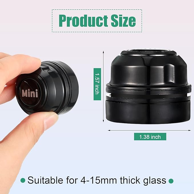 Cunhill 2 Pieces Mini Aquarium Glass Cleaner Magnetic Algae Scraper 1.57 x 1.38 Inch No Scratch Fish Tank Glass Cleaner Magnetic Brush for Thick Fish Tank Glass Acrylic Aquarium(Black)