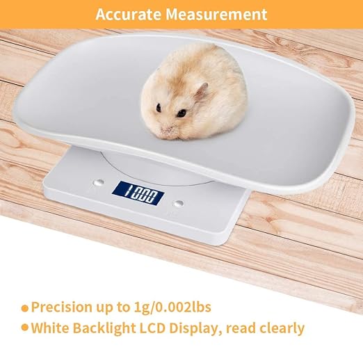 Digital Pet Scale for Small Animals 1g to 10kg LCD Display Accurate Weight Measurement with Non Slip Surface Gram Ounce Unit Switch