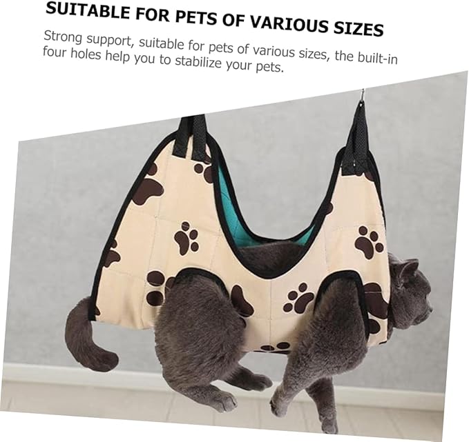 Homoyoyo Cat Grooming Hammock Wear-Resistant Pet Sling for Nail Trimming Machine Washable Cat Bed for Easy Grooming and Stress Relief