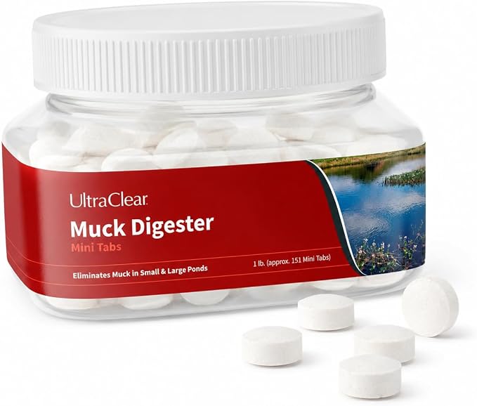 Pond Muck Reducer | Just 3 Tablets Treats 1,000 Gallons | 151 Concentrated Beneficial Bacteria Tabs for Koi Ponds, Fountains & Water Gardens | Reduces Sludge & Odor | Safe for Fish & Wildlife