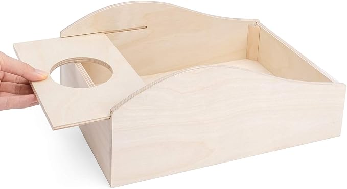 Niteangel Hamster Sand Bath Dust Free Box - Wooden Critter's Shower & Digging Sand Bathtub for Small Animals Like Hamsters Mice Lemming or Gerbils (Medium-11.8-inch L x 7.8-inch W)