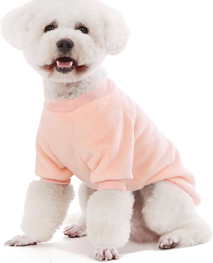 FabriCastle Dog Sweaters, 3-Pack Dog Clothes for Small Dogs Girl & Cats, Soft and Warm Pet Coats XXS - XXL, Winter Pet Jackets, Doggy Apparel Costumes Outfits (Ballet Pink,SkyBlue,Peach, XX-Small)