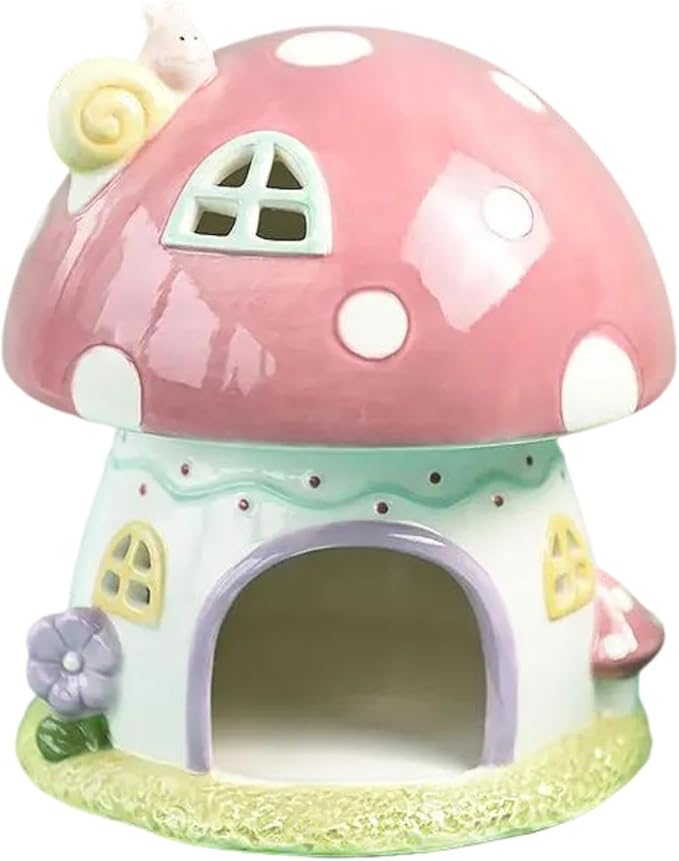 Hamster Hideout Hedgehog House Sturdy Sleeping Nest Decoration Small Pets Play Hut for Chinchilla Small Animals Dwarf Hamster, Pink