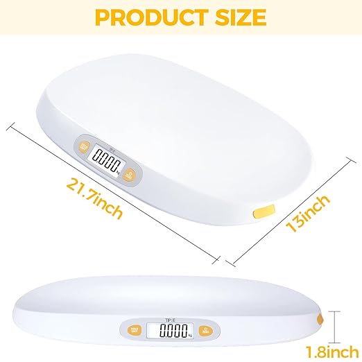 TIPRE Baby Scale for Weighing, 55 lb/0.01 lb Digital Infant Scale for Weighted Feeds with Height Measuring Tape Weight Comparison Hold Function, Pet Scale for Cats/Dogs, LCD Display, Large Platform
