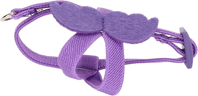 Bird Harness and Leash Adjustable Bite Traction Rope for Training or Outdoor Walks Bird Accessories (Purple)