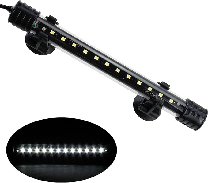 AQUANEAT Aquarium LED Submersible Light 7.5 Inch Underwater Fish Tank Light (White)
