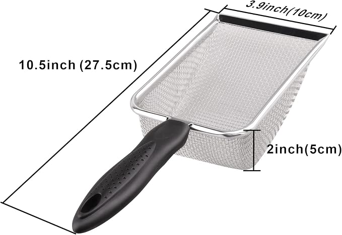 Aiicioo Reptile Stainless Steel Sand Scoop Metal Shovel Sifter Fine Mesh Terrarium Substrate Cleaner Corner Sifter Pooper Scooper Cat Scoop for Reptile Litter Box