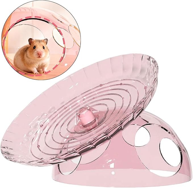 Hamster Flying Saucers Exercise Wheel with Hideouts House Quiet Rotates Hamster Running Wheel for Small Pet