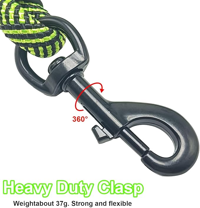 MayPaw Heavy Duty Rope Dog Leash, 3/4/5/6/7/8/10/12/15 FT Nylon Pet Leash, Soft Padded Handle Thick Lead Leashes for Large Medium Dogs (Green Black, 1/2" * 8')