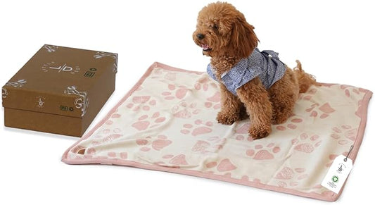 Baby & Pet Blanket 100% Cotton with Sherpa Fleece – Soft Stroller Blanket for Baby, Dog & Cat – Breathable, Hypoallergenic, Washable – 76×96 cm Pink Beige