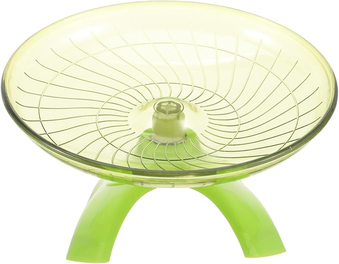 Toddmomy Silent Flying Saucer Exercise Wheel for Hamsters Guinea Pigs Chinchillas Hedgehogs Smooth Edges Quiet Running for Small Pets Cage Accessory in Matcha Green