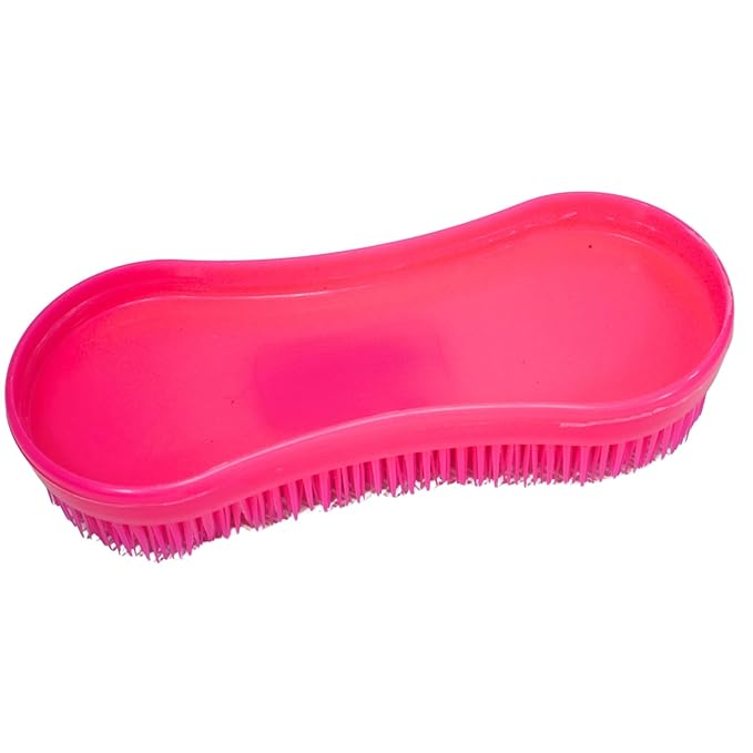 Intrepid International Magic Horse Brush, for Horse Grooming Kit w/Durable Plastic Bristles, Horse Brushes for Grooming, Dark Pink