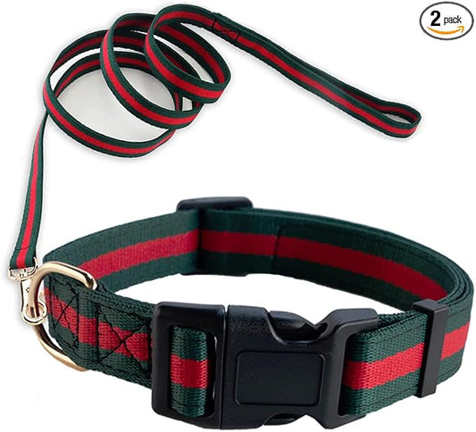 Premium Dog Collar and Leash,Safety and Durable Pet Collars Leashes,Luxury Fashion Dog Collar Gift Set for Medium Dogs