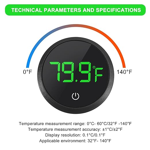 4PCS LED Aquarium Thermometer Fish Tank Thermometer Reptile Terrarium Water Temperature Test Digital Thermometer for Fish, Axolotl, Turtle and Aquatic