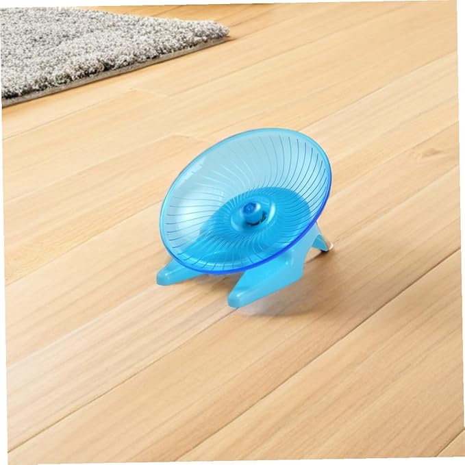 Toddmomy Silent Hamster Flying Saucer Exercise Wheel with Non-Slip Stand, Whisper-Quiet Spinning for Small Pets Including Gerbils, Hedgehogs, and Hamsters, Light Blue