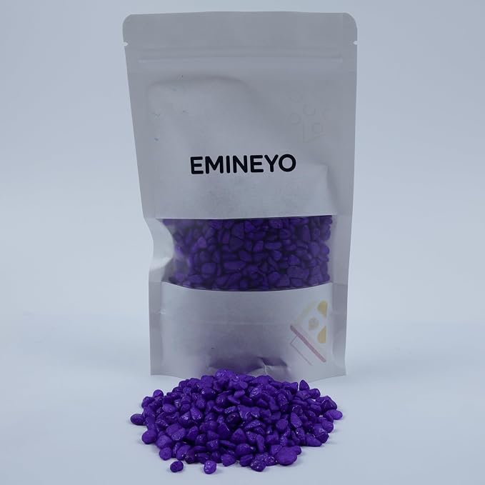Colored Aquarium Gravel, Colorful Pea Gravel,Garden Rocks,Decorative Stones Rocks for Fish Tank,Aquarium,Fairy Garden Decor,Planters,Vase Fillers,Landscaping,1 Pound (Purple, 4-6mm)
