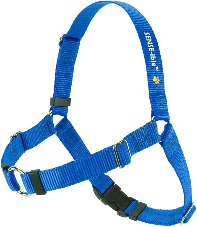 Sense-ible No-Pull Dog Harness (Blue, Medium/Large Wide)