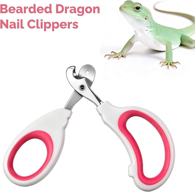 Small Animal Nail Clippers, Stainless Steel Bearded Dragon Nail Clippers, Professional Reptile Grooming Tool with Precise Angled Edge, Cat Nail-Clipper, Claw Trimmer for Birds, Cat, Dogs (Red)