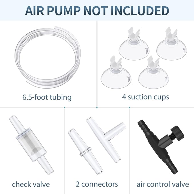 Pawfly Aquarium Bio Sponge Filter Quiet Fish Foam Filter with Airline Tubing Suction Cups Check Valve Connectors and Control Valve Accessories for Betta Fry Shrimp Small Fish Tank up to 30 Gallon