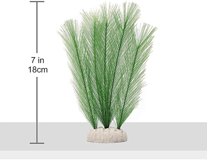 Norgail Aquarium Silk Plant Decorations Fish Tank Artificial Green Water Plants Made of Silk Fabrics Plastic, Safe for All Fish & Pets Small 3Pcs