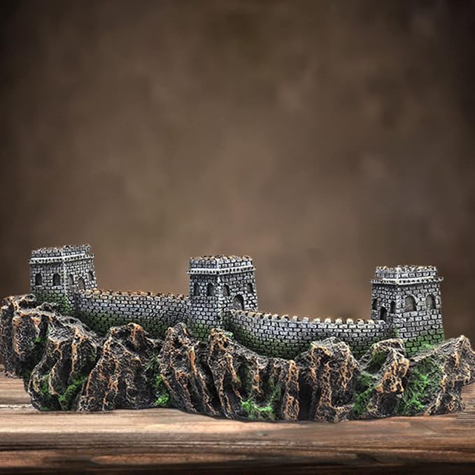 Exotic Home Accessories Shape Rockery Style Hut Statue Castle The Hideout Miniature Fake Plants Cave for Hide Bridge Chinese Aquatic Ornament Hill Great Decor Wall Mountain Fish