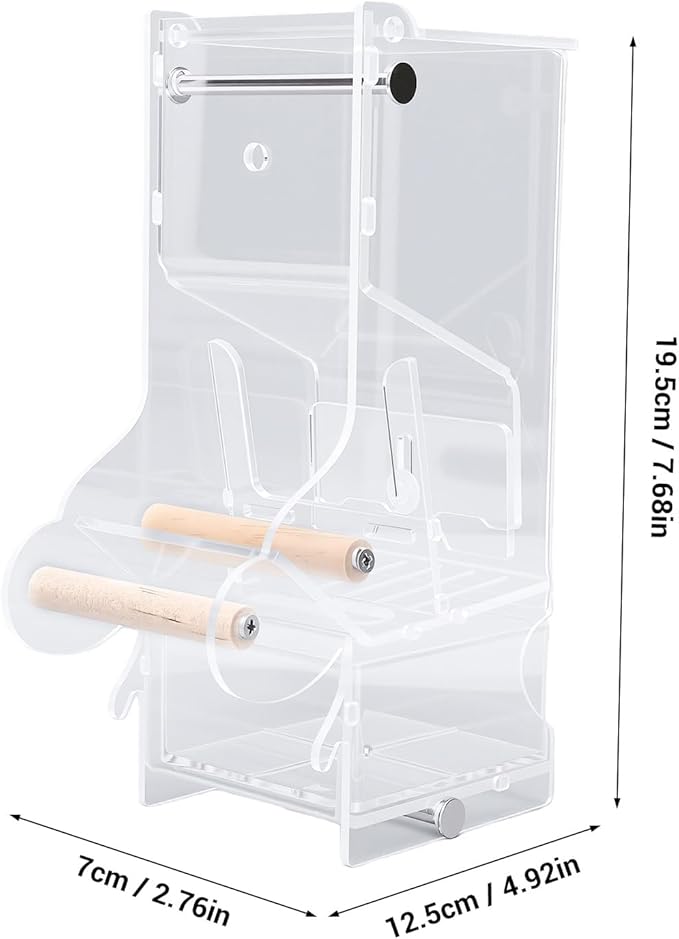 AUNMAS No Mess Bird Feeder Food Container with Perch Automatic Transparent Feeder for Small Medium Birds