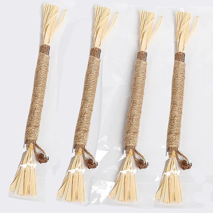 Silvervine for Cats: Cute Cat & Kitten Toys for Indoor Cats Interactive‖ Cat & Kitten Teething Chew Toys for Aggressive Chewers,Silvervine Sticks Cat Dental Toy (4PCS)