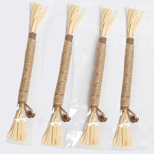 Silvervine for Cats: Cute Cat & Kitten Toys for Indoor Cats Interactive‖ Cat & Kitten Teething Chew Toys for Aggressive Chewers,Silvervine Sticks Cat Dental Toy (4PCS)