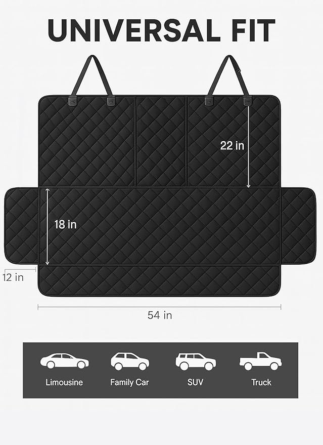 fidozen Waterproof Dog Car Seat Cover for Back Seat, Split Car Seat Covers for Dogs, Pet Backseat Cover for Dogs in Car, Nonslip Car Seat Protector, Seat Covers for Cars SUV Truck,seat Belt