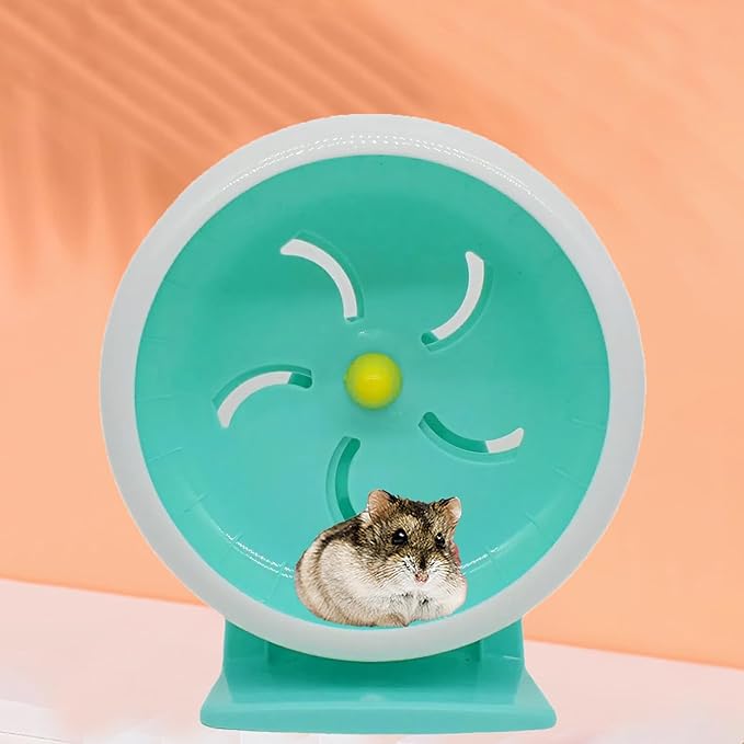 Hamster Wheel, 7 inch Silent Hamster Exercise Running Wheel with Stand,Pet Small Animals Exercise Running Toys,Adjustable Quiet Spinner for Guinea Pigs, Sugar Gliders, Gerbils