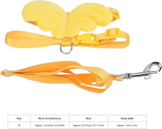 Duck Harness and Adjustable Chicken Walking Harness, Breathable Pet Vest for Duck Chicken Hen Training Walking Basic Leashes[Yellow S]