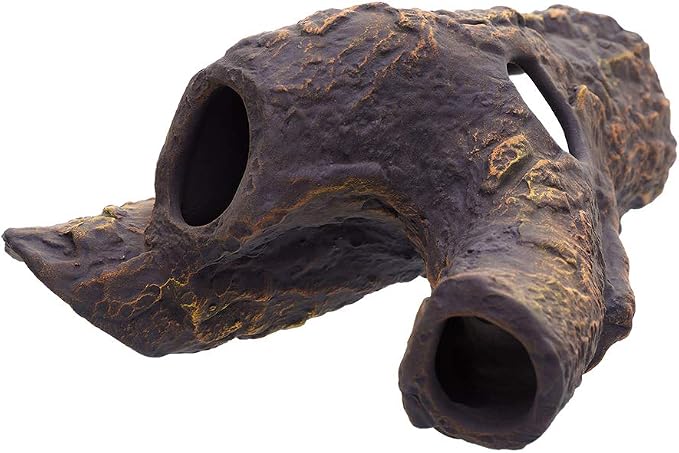 Aquarium Ceramic Decorations Cave Betta Stone Decor - Aquarium Fish Tank Hideway Decor for breeding Cichlids Plecos Betta Toys Hideout (Snag)