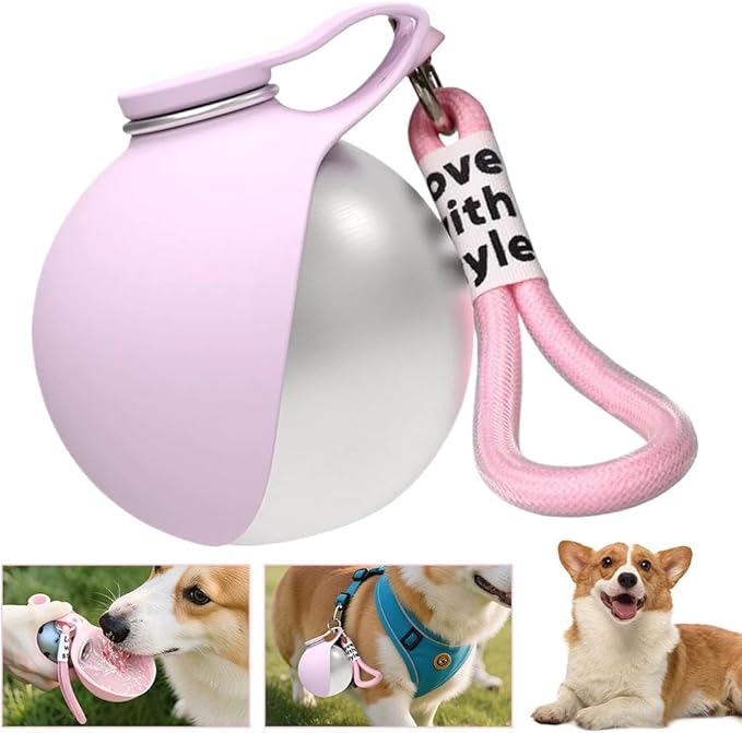 2-in-1 Portable Dog Water Bottle for Small Dogs,2026 New Foldable Pet Water Bottle,Waterbottle for Dogs on Walks,230ml Stainless Steel Pet Waterbottle,Leak-Proof & Compact Dog Travel for Hiking