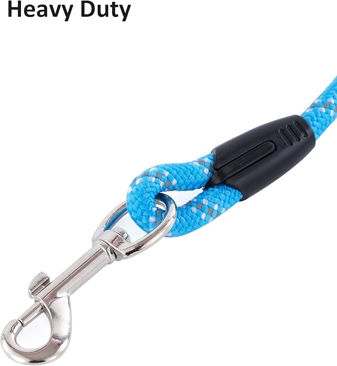 (2 Pack) Long Dog Leash for Dog Training 15FT/30FT/50FT, Dog Rope with Reflective Thread for Large Medium Small Dogs, Dog Tie-Out Cable Lead for Hunting, Camping&Backyard