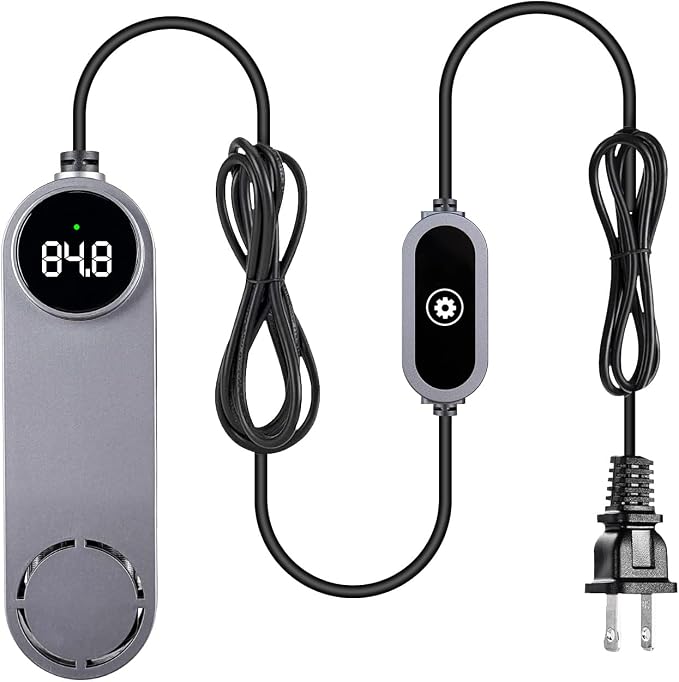 Submersible Aquarium Heater, Fish Tank Heater, for 5-20 Gal(75W) | Ceramic-Metal, with External Control and Digital Thermostat, Overheat Protection, Safe to Use, Adjustable Temperature