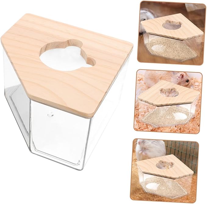 Hemoton Bathroom Toys Hamster Container Sand Bath Sand Clear Dust Bath Small Sandbox for Pet Acrylic