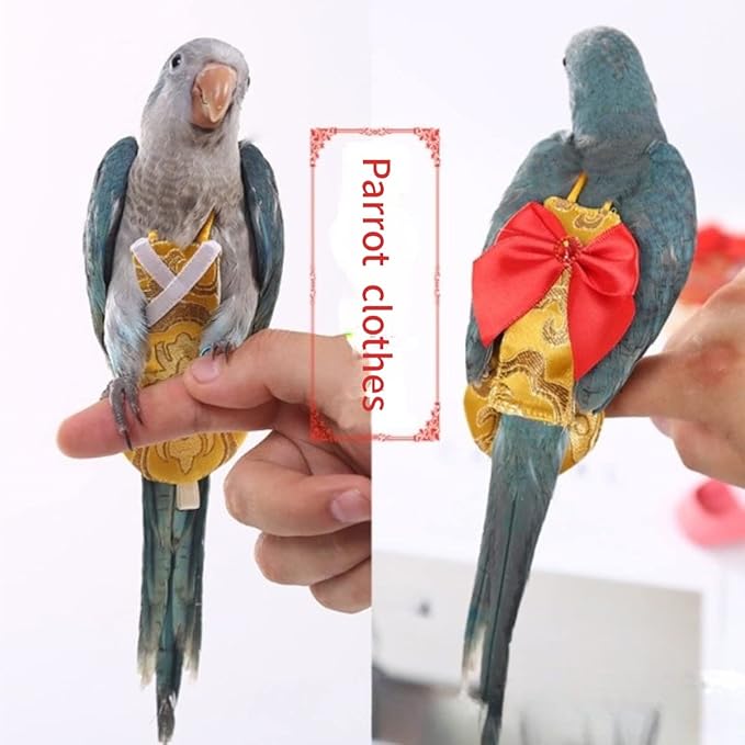 Bird Flight Suits Diapers, Parrot Flight Suits Diapers for Rosellas, Cockatiels Flight Suits, Parrot Clothes, Bird Training Nappy Suit Liners Clothes (Small)