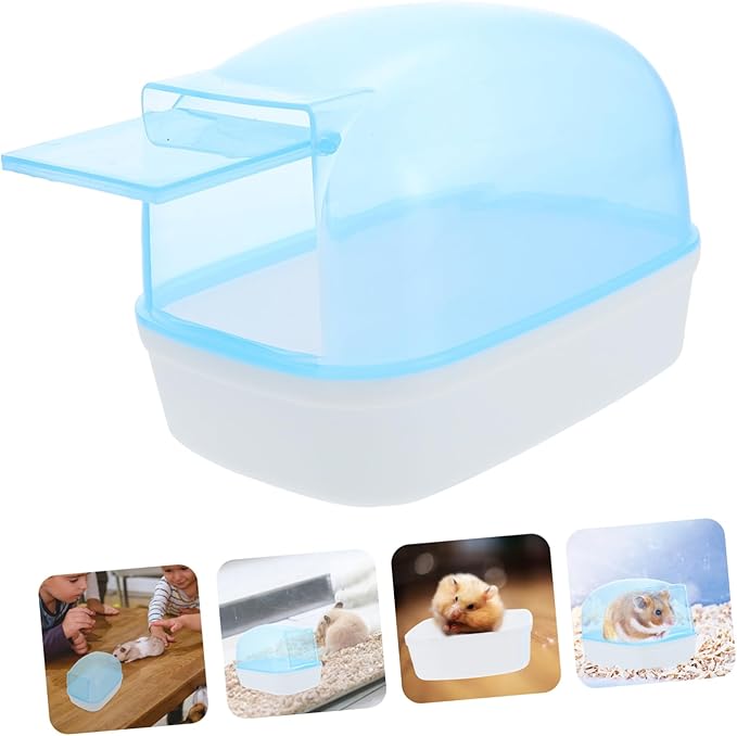 Toddmomy 2pcs Hamster Bath Container Removable Tray Dust Hamster Bathroom Chinchillas and Animals Bath