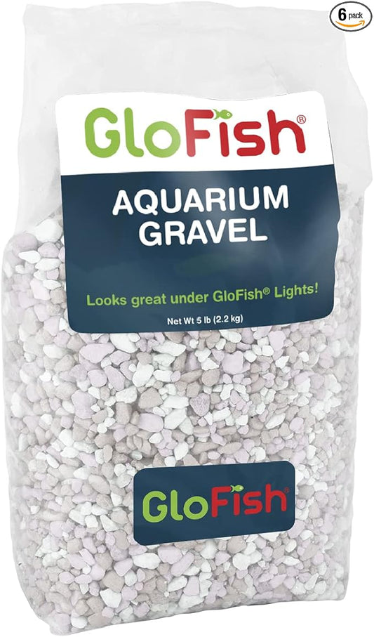 GloFish Aquarium Gravel 5 Pounds, Pearlescent, Complements Tanks and Décor (AQ-78484) (Pack of 6)