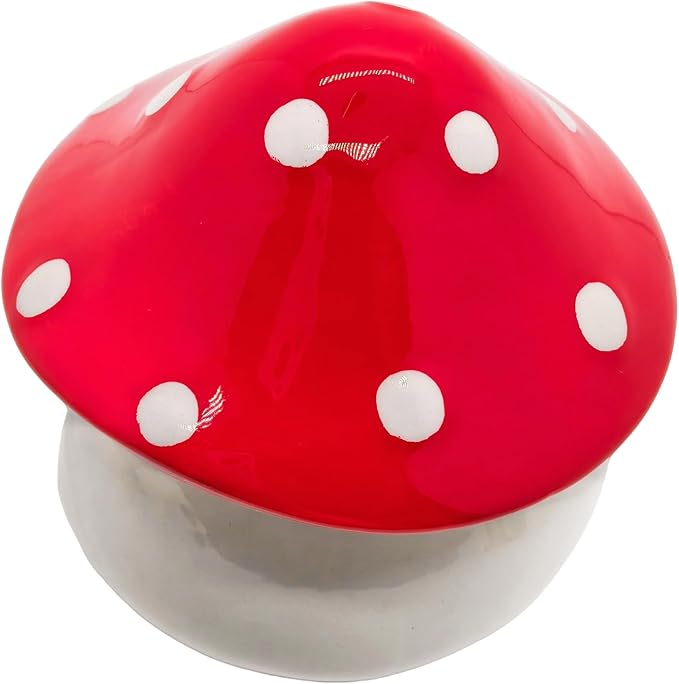 M2cbridge Ceramic Hamster House and Habitats Mushroom Gerbils Lemmings Small Pet (Red)